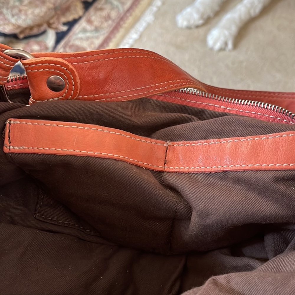 SOLD-NOT AVAILABLE Custom made in Italy! Coral leather hobo Valentina bag - Picture 6 of 13